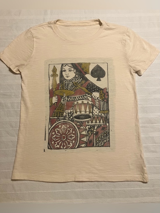 Lucky Brand Tops - Lucky Brand Queen of Spades Drummer Graphic Cotton Tee - XS
